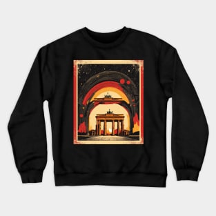 Brandenburg Gate Germany Starry Night Tourism Vintage Retro Crewneck Sweatshirt